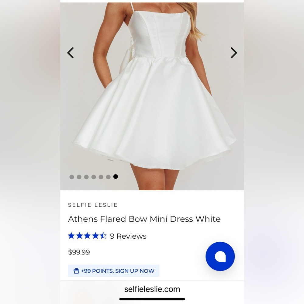NWT Selfie Leslie White A-Line Mini Dress - Picture 7 of 7